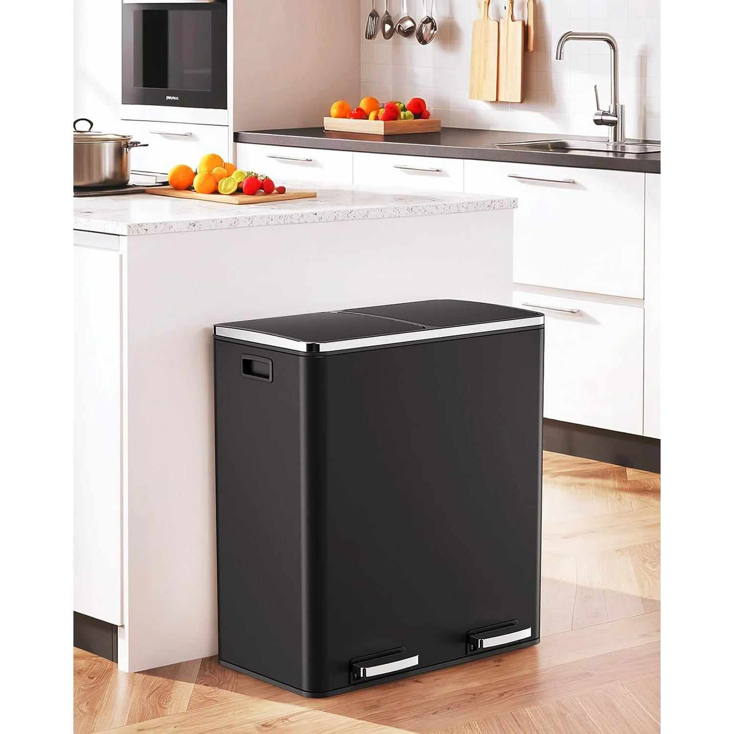 Canvia™ | 60L Dual Trash Can – Sleek, Odor-Free & Durable