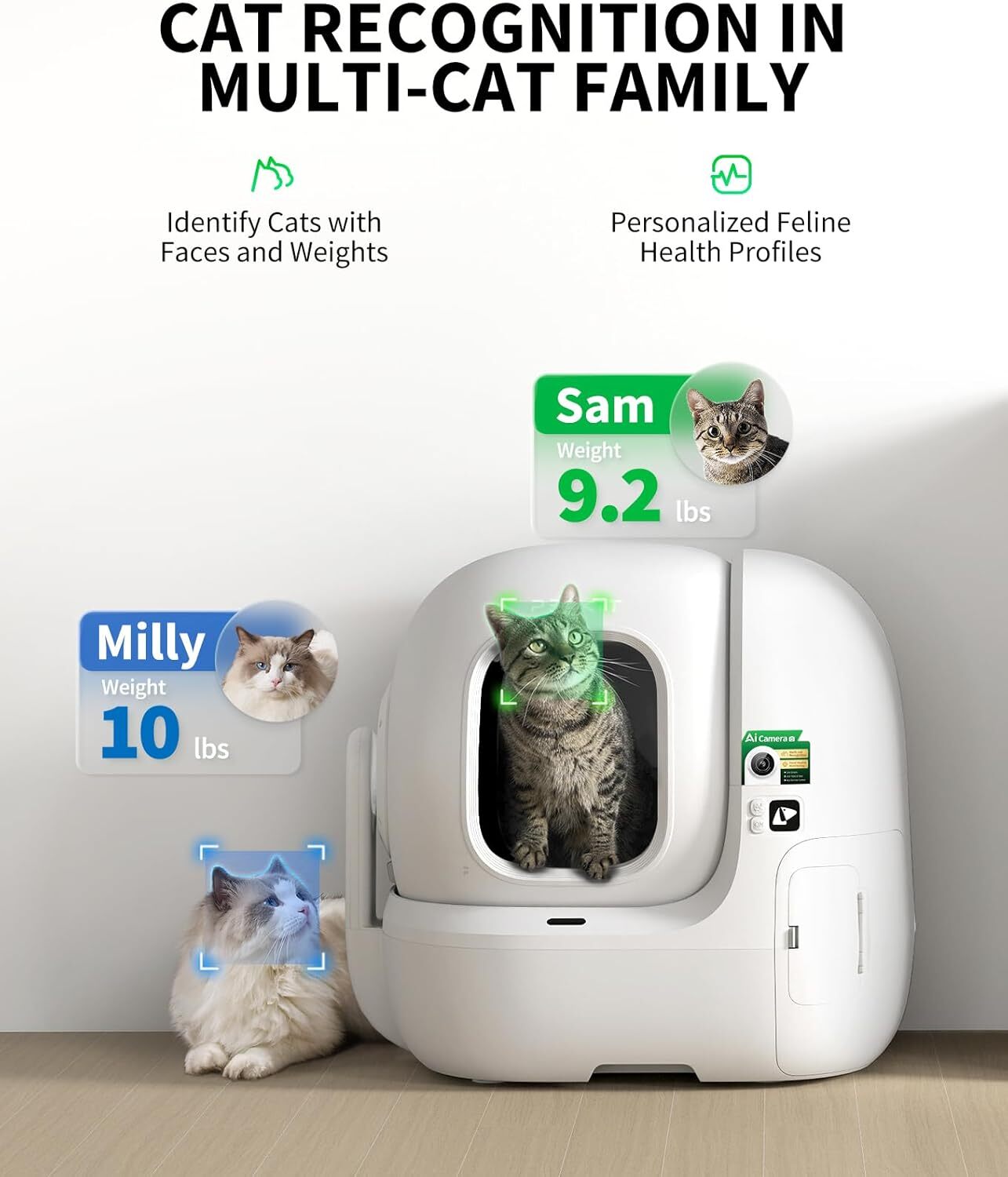 Scoopra™ | Smart Cat Litter Box – Odor-Free with 210° Camera
