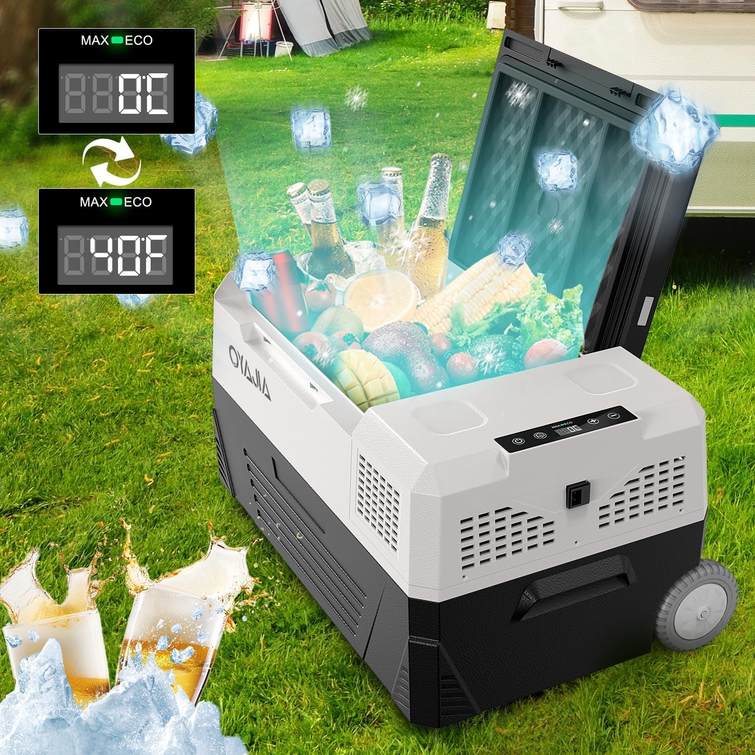 Vortex™ | 38L Portable Car Fridge Freezer – Dual Power, APP Control, -20℃ to 20℃
