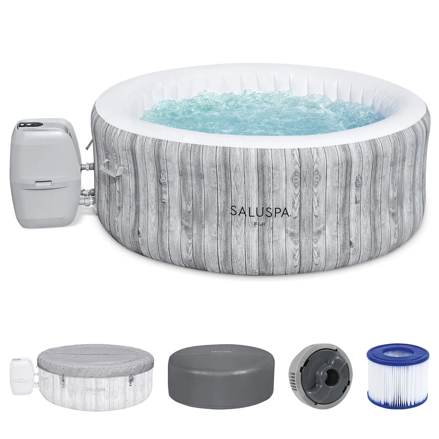 Aqura™ | Portable Jacuzzi – 4-Person, 120 Jets & Energy-Saving Cover